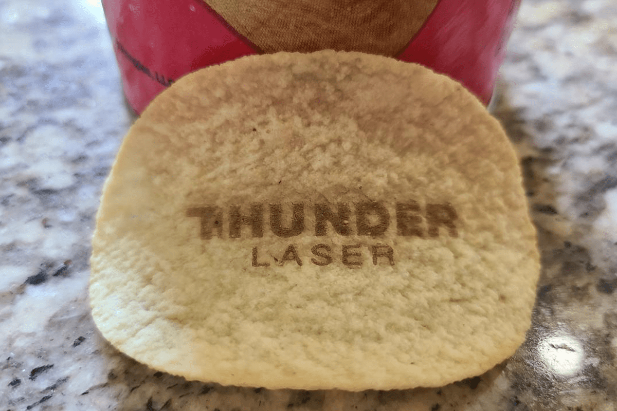 Laserdruck auf Kartoffelchips